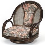 籐 ラウンドチェアー ロータイプ