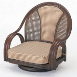 籐 ラウンドチェア ロータイプ