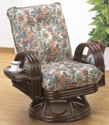 籐 リクライニング回転座椅子 ハイタイプ