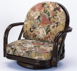 籐 ラウンドチェア ロータイプ