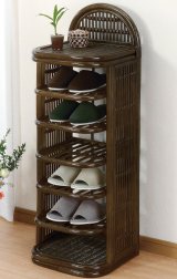 籐 スリッパラック 6段タイプ