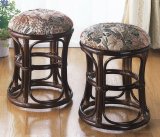 籐 スツール 2個組（高さ40cm）