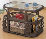 籐 テーブル（ダークブラウン色）