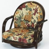 籐 ラウンドチェア ロータイプ