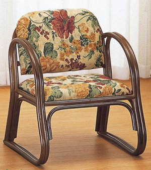 画像1: 籐 思いやり座椅子 ミドルタイプ