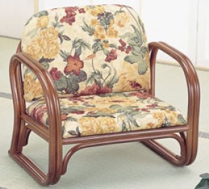 画像1: 籐 思いやり座椅子 ロータイプ (1)