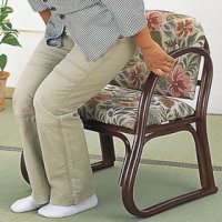 画像1: 籐 デラックス思いやり座椅子 ハイタイプ